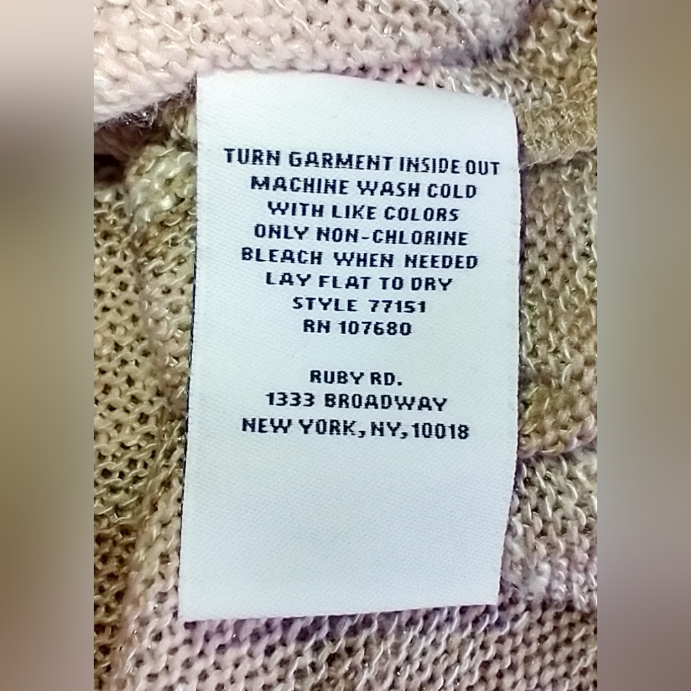 Ruby Rd Misses Sz S Pink & Tan Light Sweater Top … - image 8